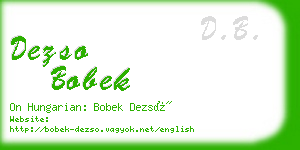 dezso bobek business card